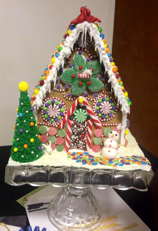 Gingerbread house competition participant